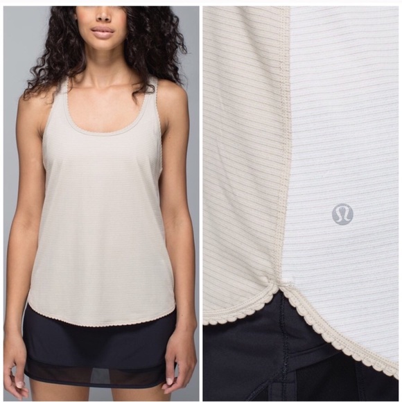 lululemon athletica Tops - Lululemon 105 Singlet Tank in Mojave Tan Stripe